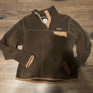Patagonia Brown and Tan Fleece Hoodie